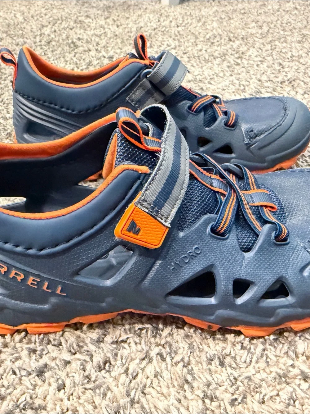 Like New Merrell Kids Hydro 2.0 Water Shoe — Navy with Orange Trim